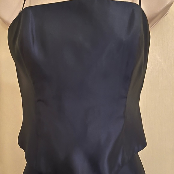 Vintage Michaelangelo Navy Two-Piece Corset Top Maxi Skirt Set - Picture 7 of 11